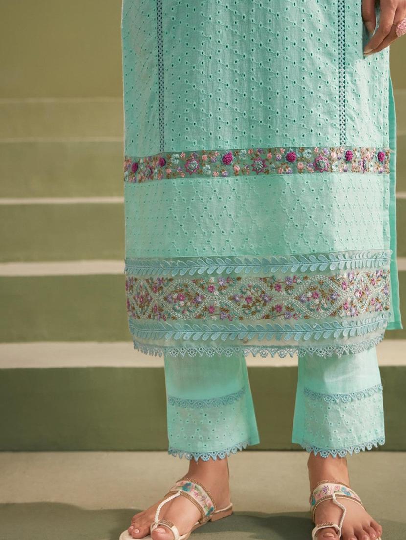 women self design long sleeve kurta pant with dupatta set - 21969636 - Standard Image - 3
