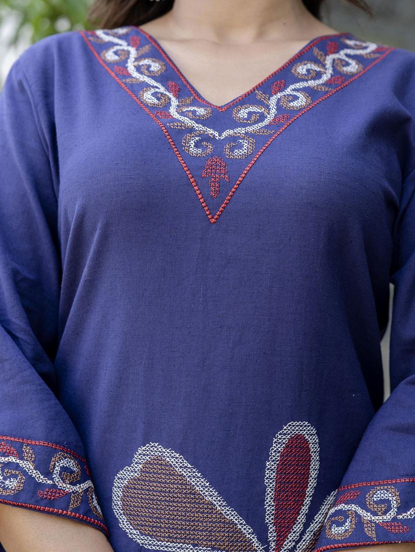 women three quarter sleeve kurta pant with dupatta set - 21969701 - Standard Image - 3