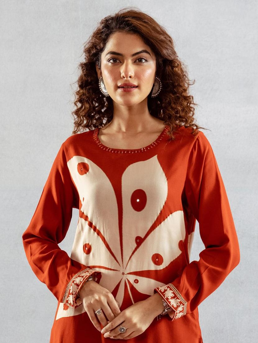 women printed long sleeve kurta palazzo set - 21969719 - Standard Image - 3