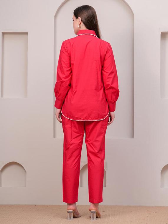 women red long sleeve ethnic co-ord set - 21969763 - Standard Image - 3
