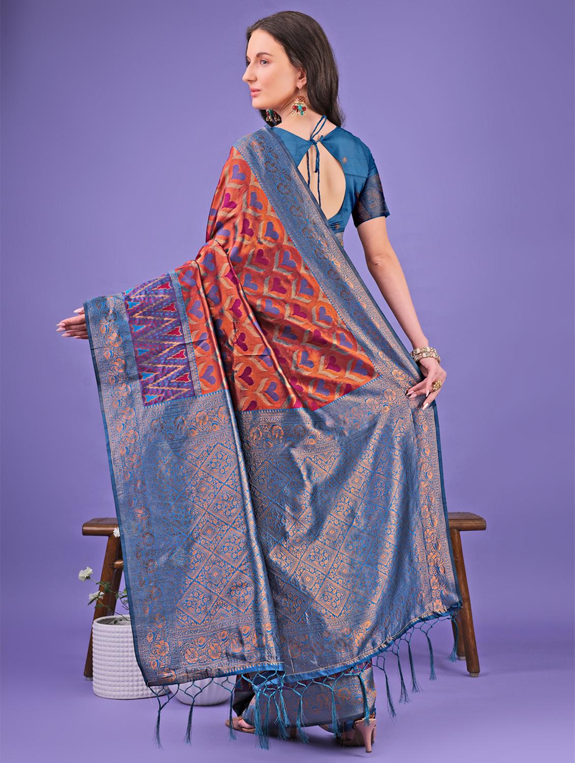 women self design banarasi saree with blouse - 21969839 - Standard Image - 3