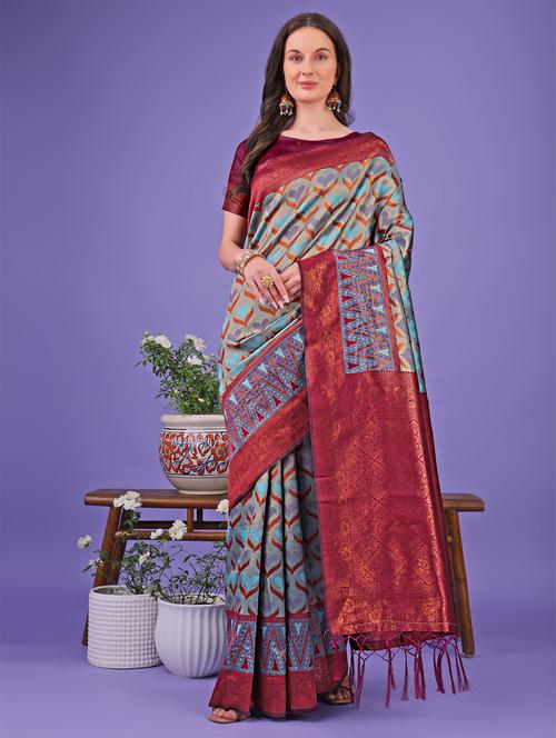 women self design banarasi saree with blouse - 21969841 - Standard Image - 0