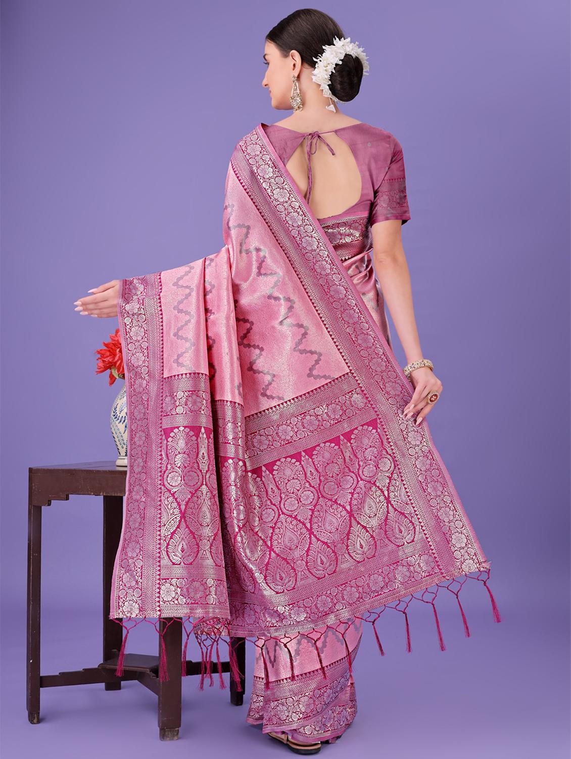 women self design banarasi saree with blouse - 21969853 - Standard Image - 3