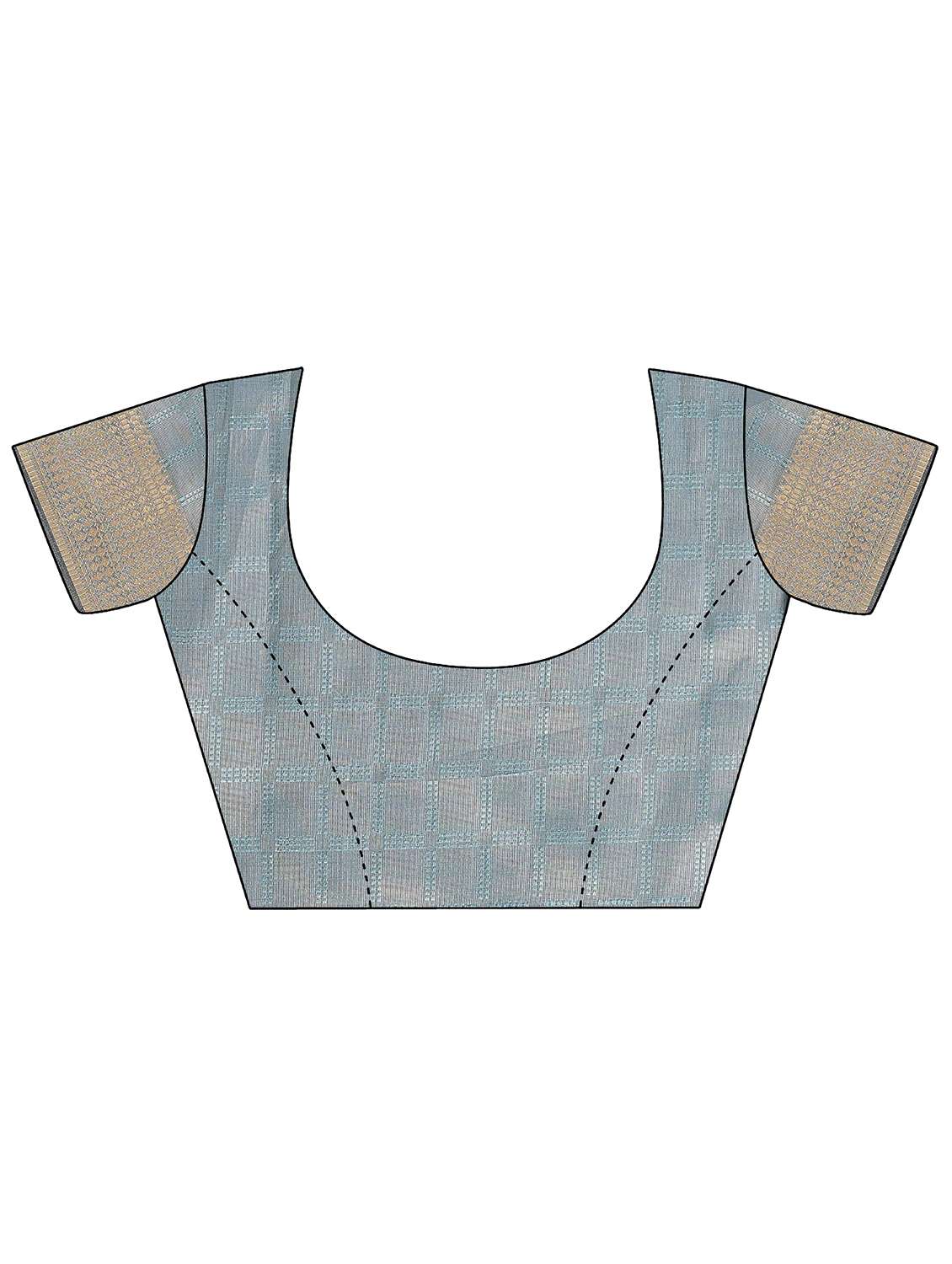 women checkered bordered saree with blouse - 21969884 -  Standard Image - 5