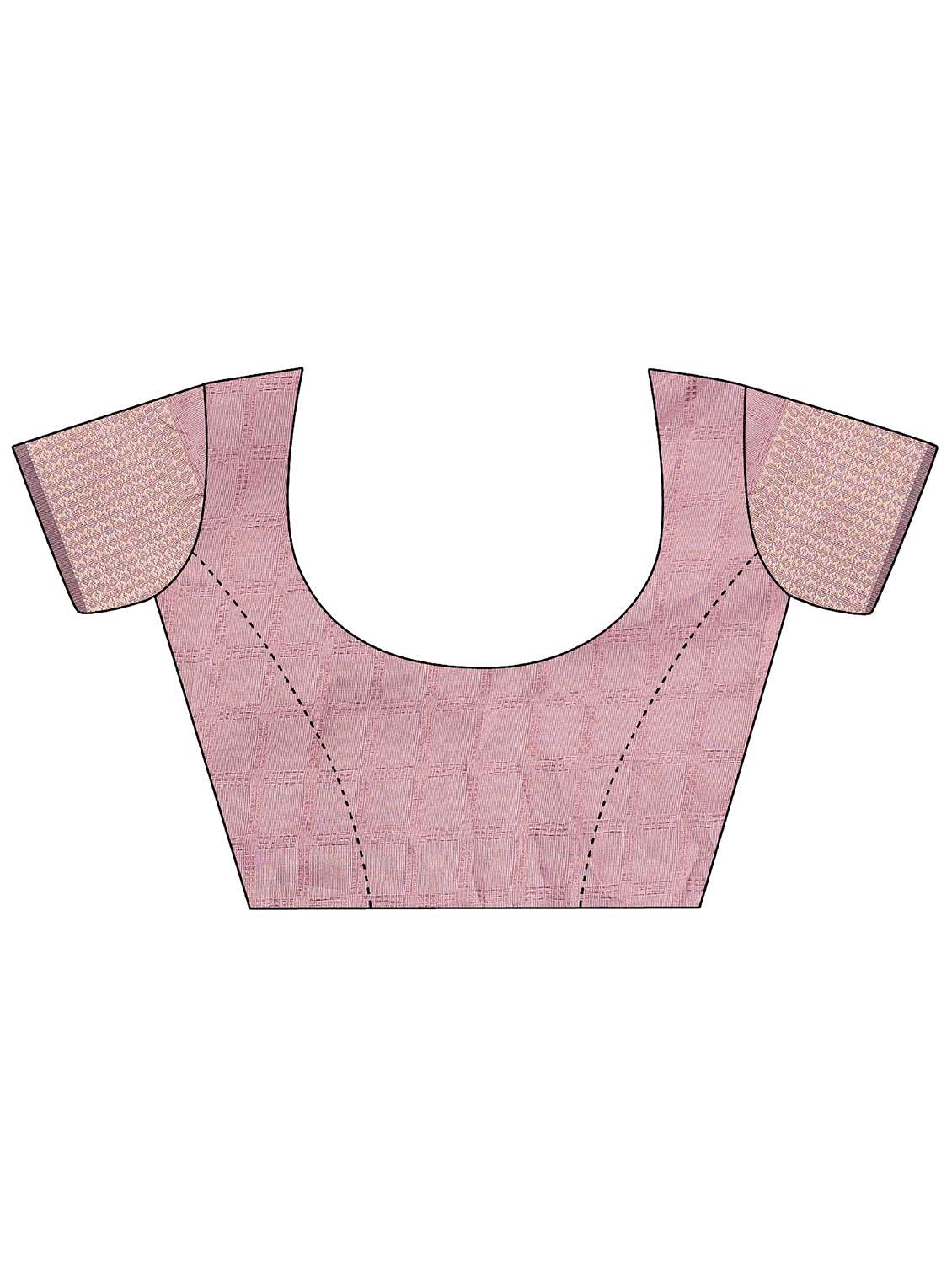 women checkered bordered saree with blouse - 21969888 -  Standard Image - 5