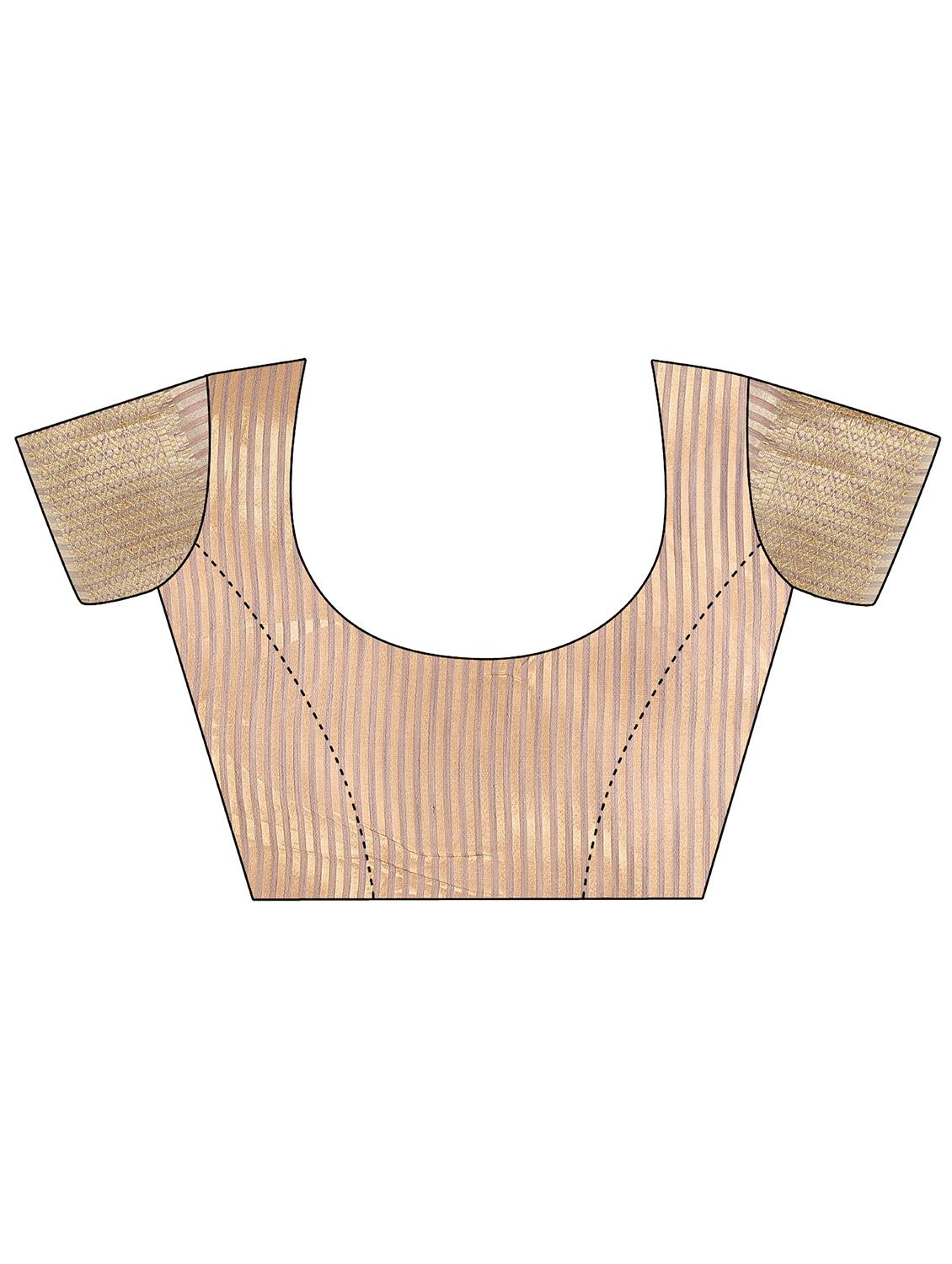 women solid with bordered saree with blouse - 21969896 - Standard Image - 5