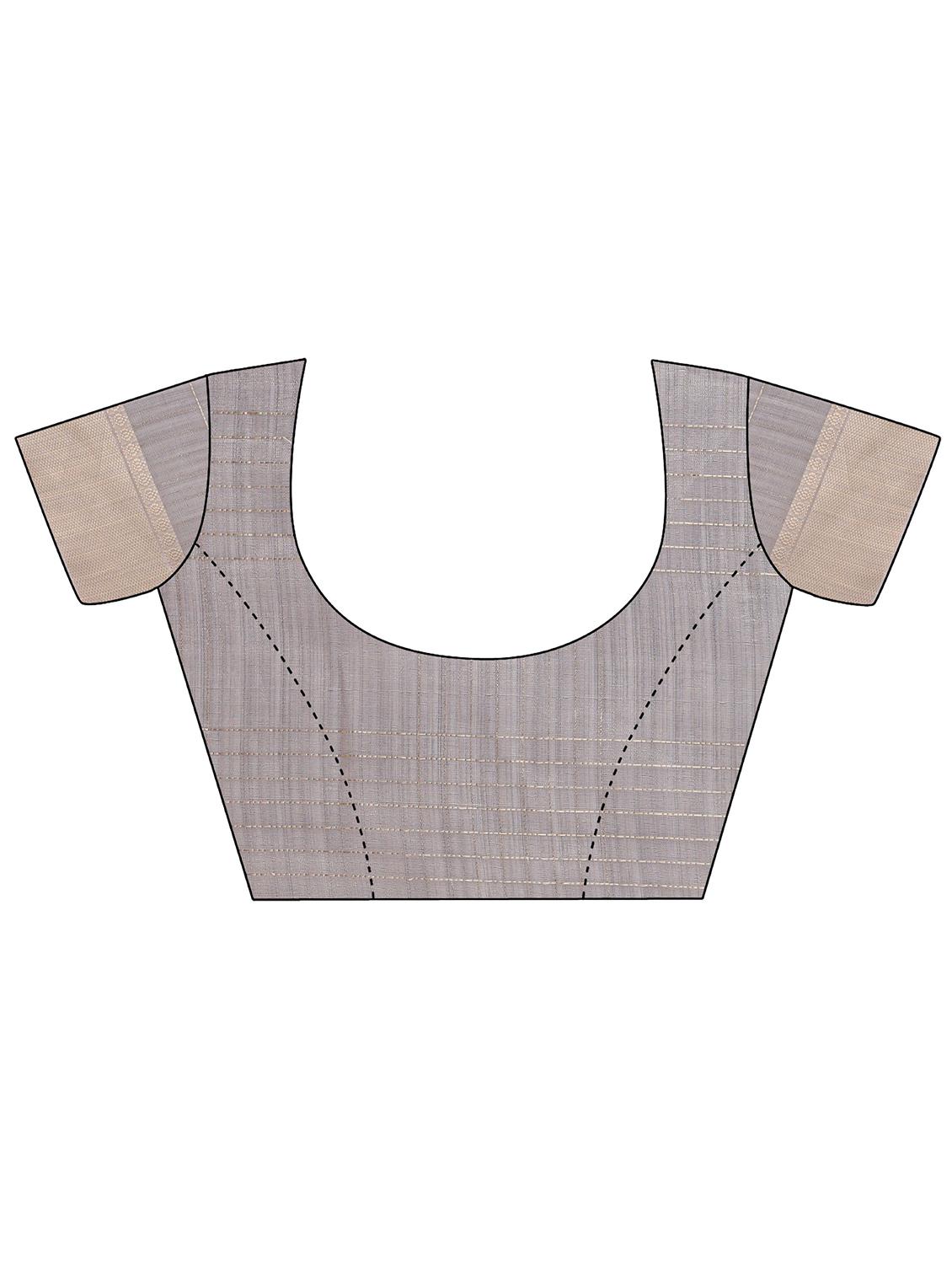 women solid with bordered saree with blouse - 21969902 - Standard Image - 5