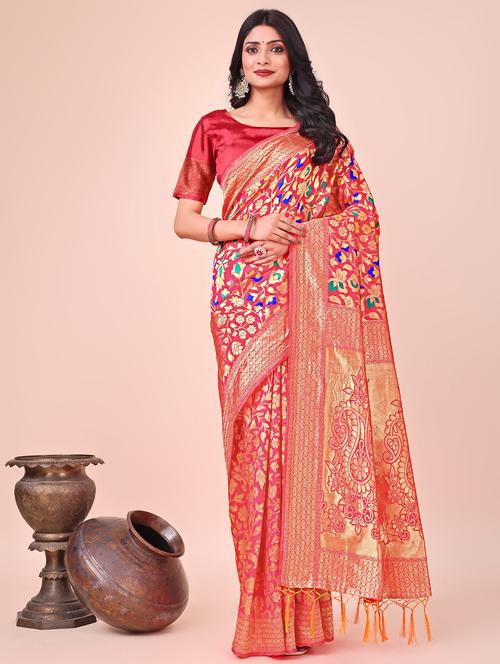 women self design banarasi saree with blouse - 21969932 - Standard Image - 0
