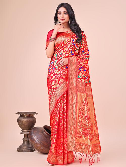 women self design banarasi saree with blouse - 21969933 - Standard Image - 0