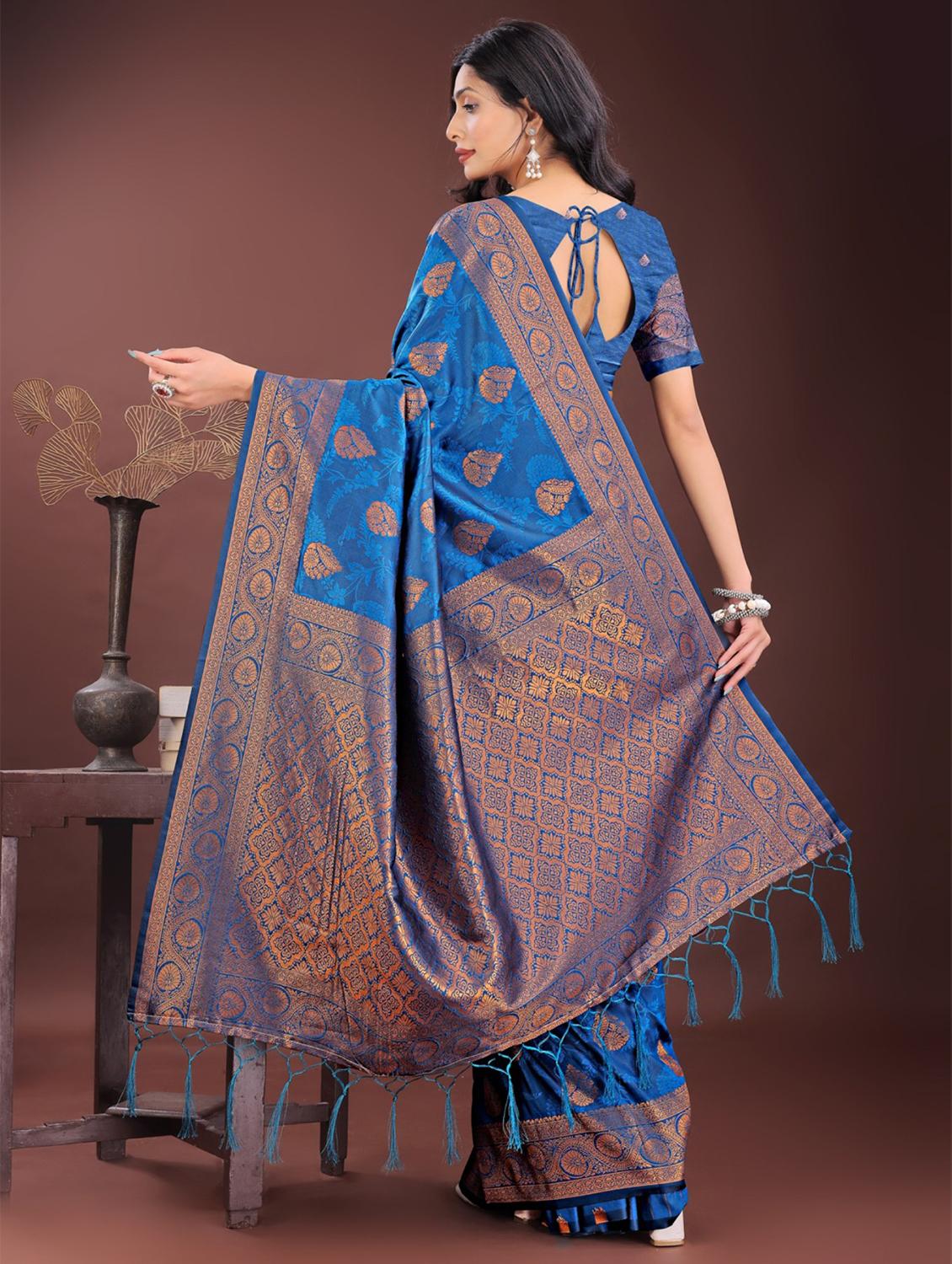 women self design banarasi saree with blouse - 21969934 - Standard Image - 3