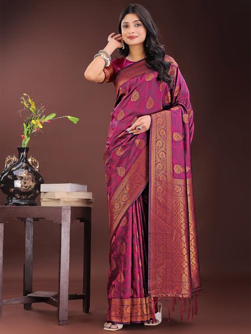 women self design banarasi saree with blouse - 21969935 -  Standard Image - 0