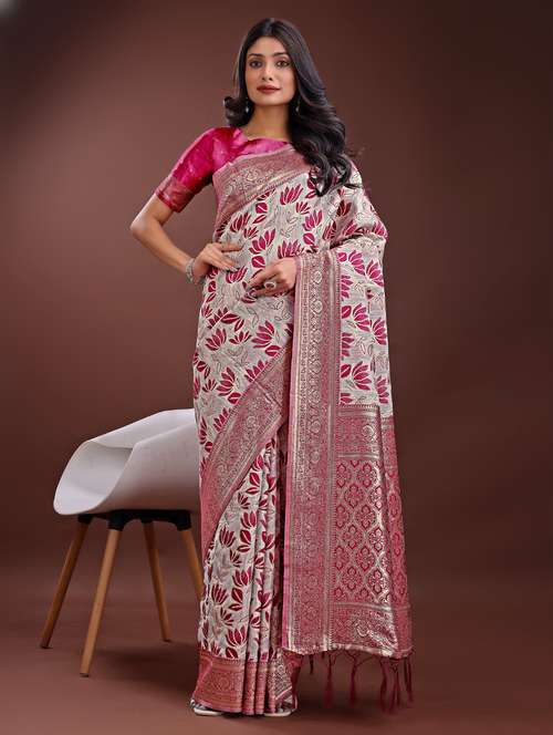 women self design bordered saree with blouse - 21969950 -  Standard Image - 0