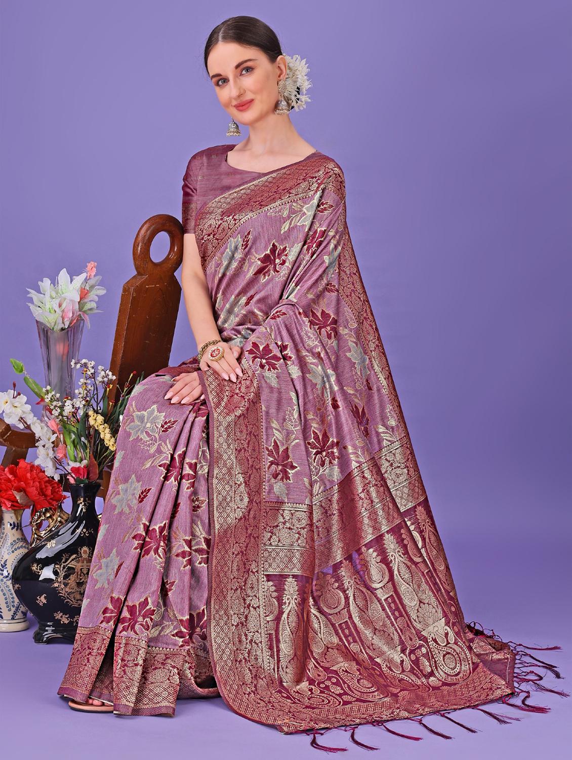 women self design banarasi saree with blouse - 21969967 - Standard Image - 3