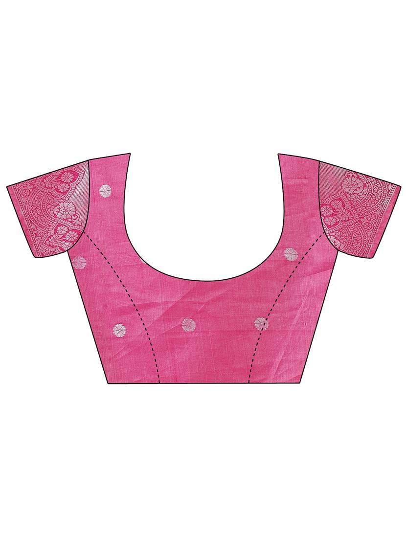 women solid with bordered saree with blouse - 21970000 - Standard Image - 5
