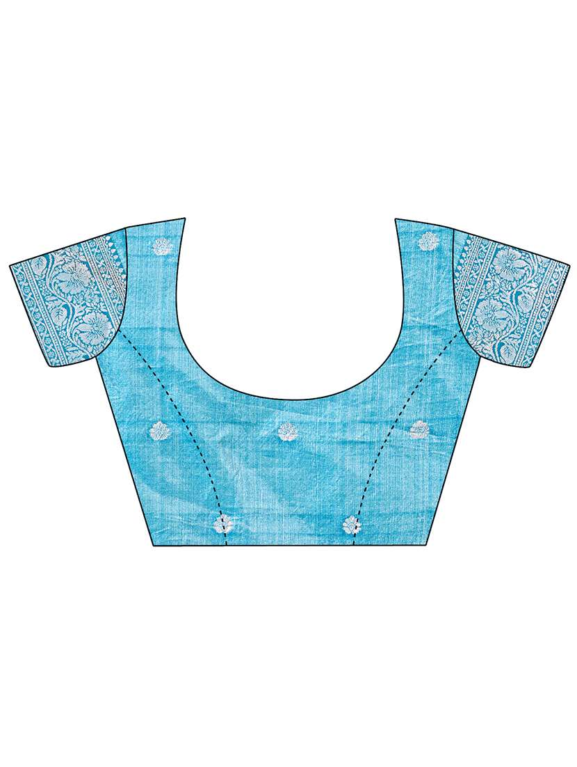 women solid with bordered saree with blouse - 21970001 -  Standard Image - 5