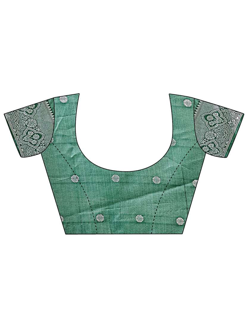 women solid with bordered saree with blouse - 21970002 -  Standard Image - 5