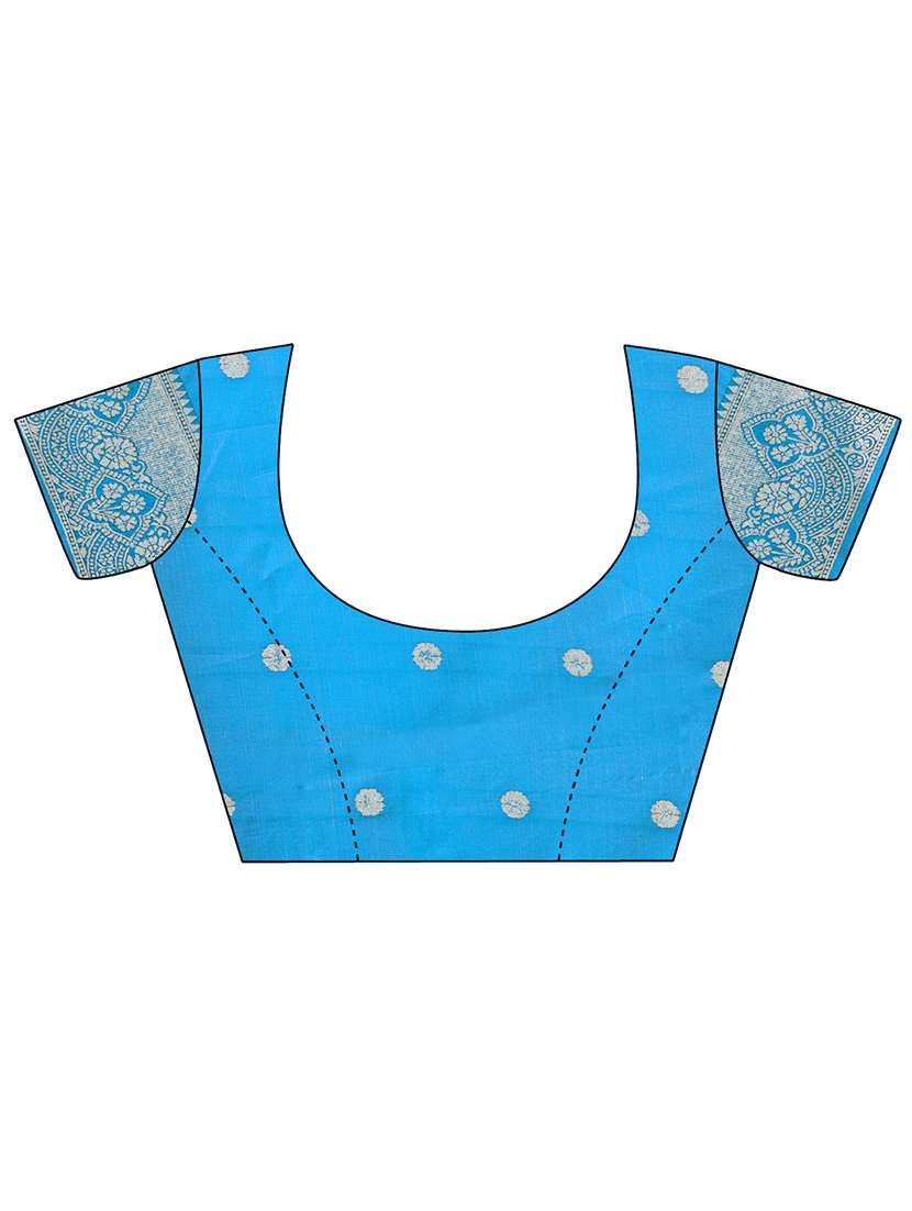 women solid with bordered saree with blouse - 21970004 -  Standard Image - 5