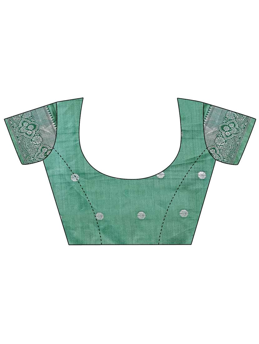 women solid with bordered saree with blouse - 21970005 -  Standard Image - 5