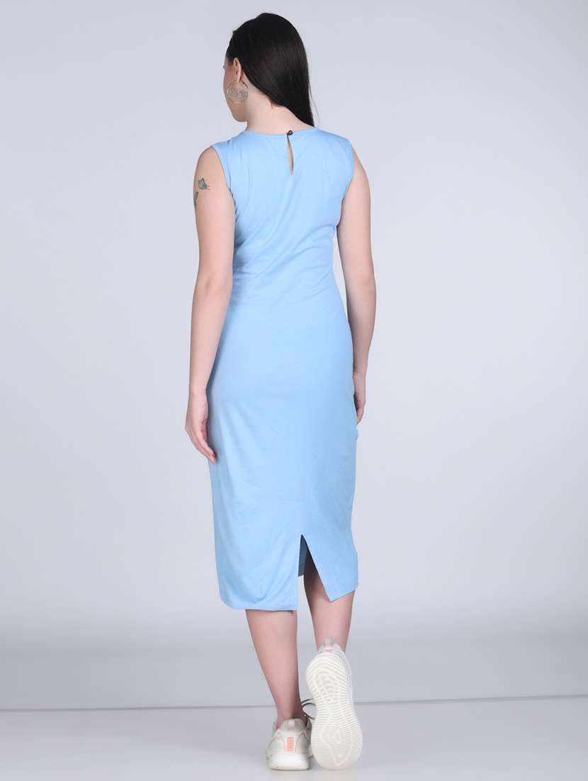 women solid sleeveless bodycon dress - 21970026 - Standard Image - 3