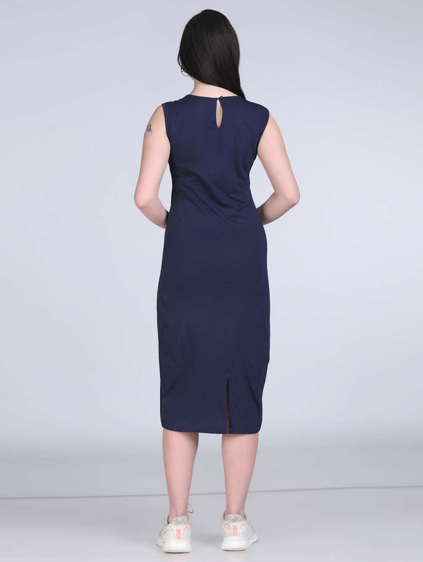 women solid sleeveless bodycon dress - 21970027 - Standard Image - 3