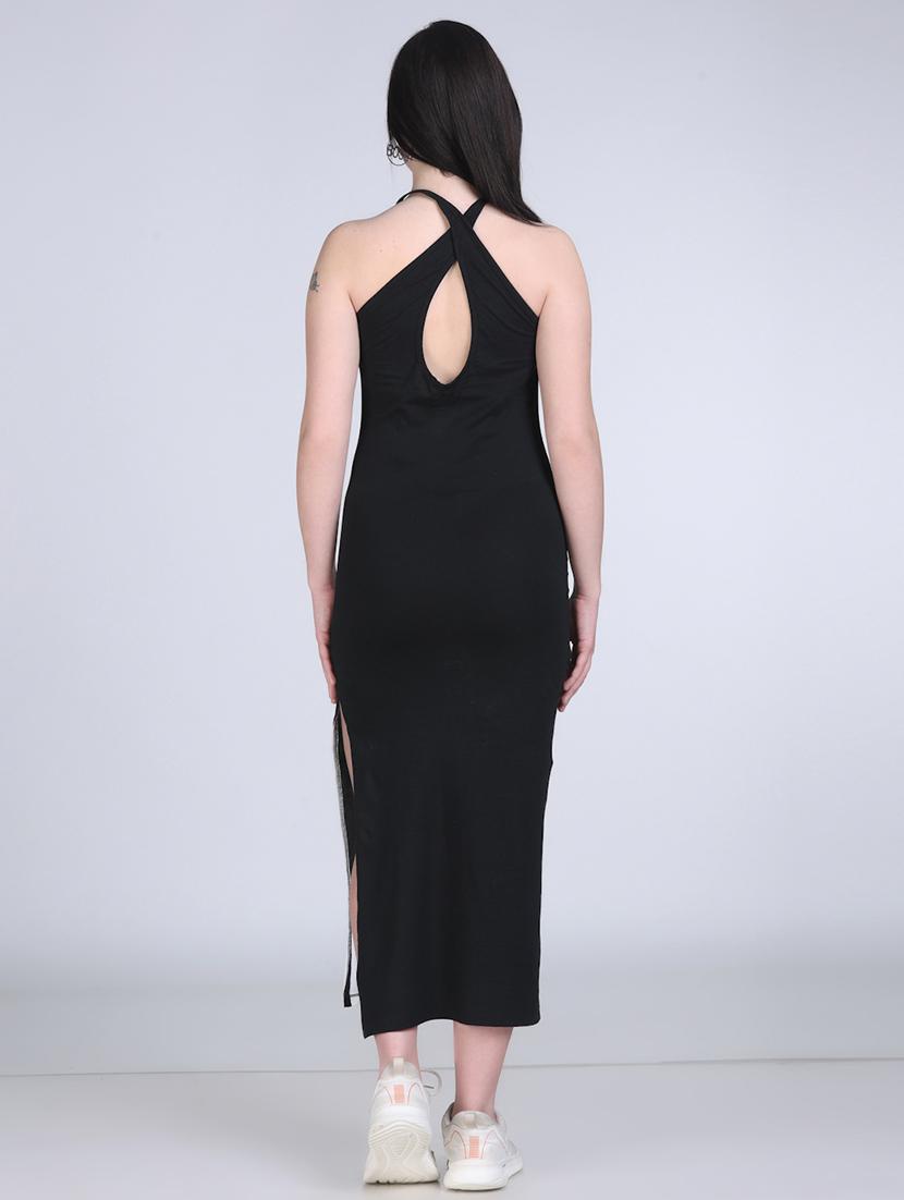 women striped shoulder strap bodycon dress - 21970028 - Standard Image - 3