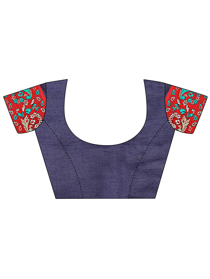 women paisley assam silk saree with blouse - 21970112 - Standard Image - 5