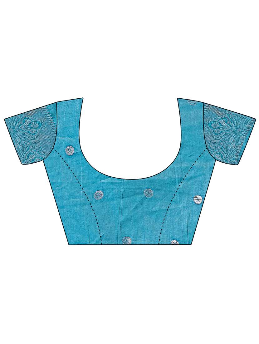 women checkered bordered saree with blouse - 21970115 -  Standard Image - 5