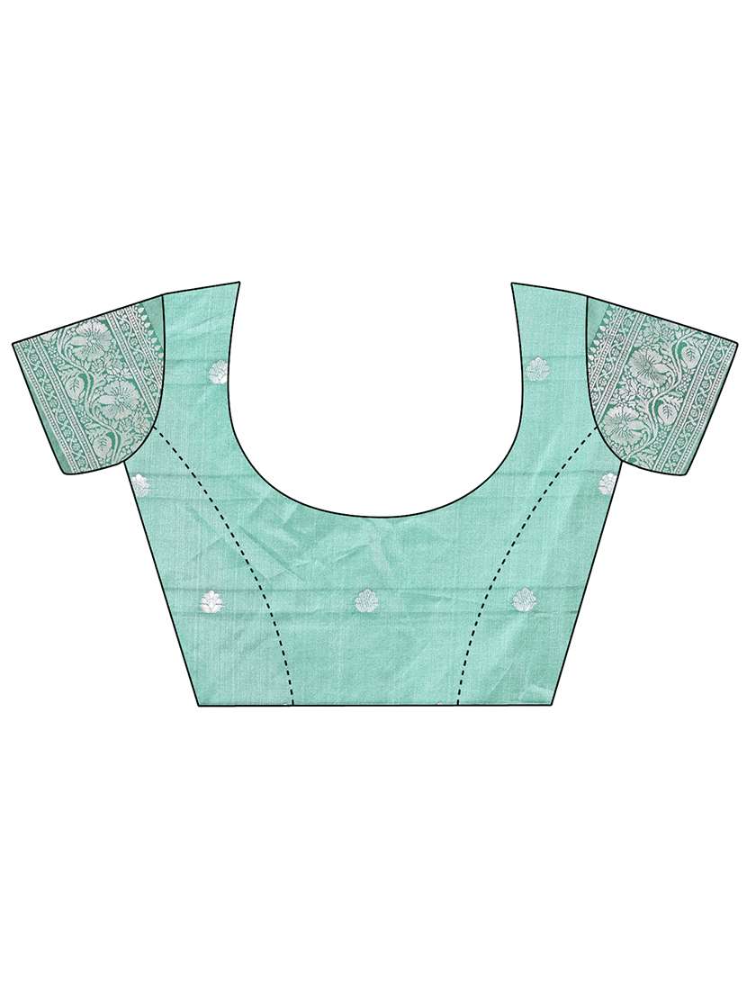 women checkered bordered saree with blouse - 21970119 -  Standard Image - 5