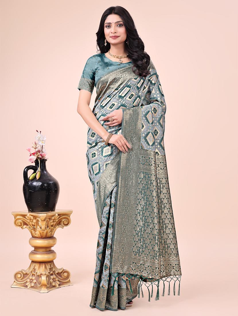women self design banarasi saree with blouse - 21970122 -  Zoom Image - 0