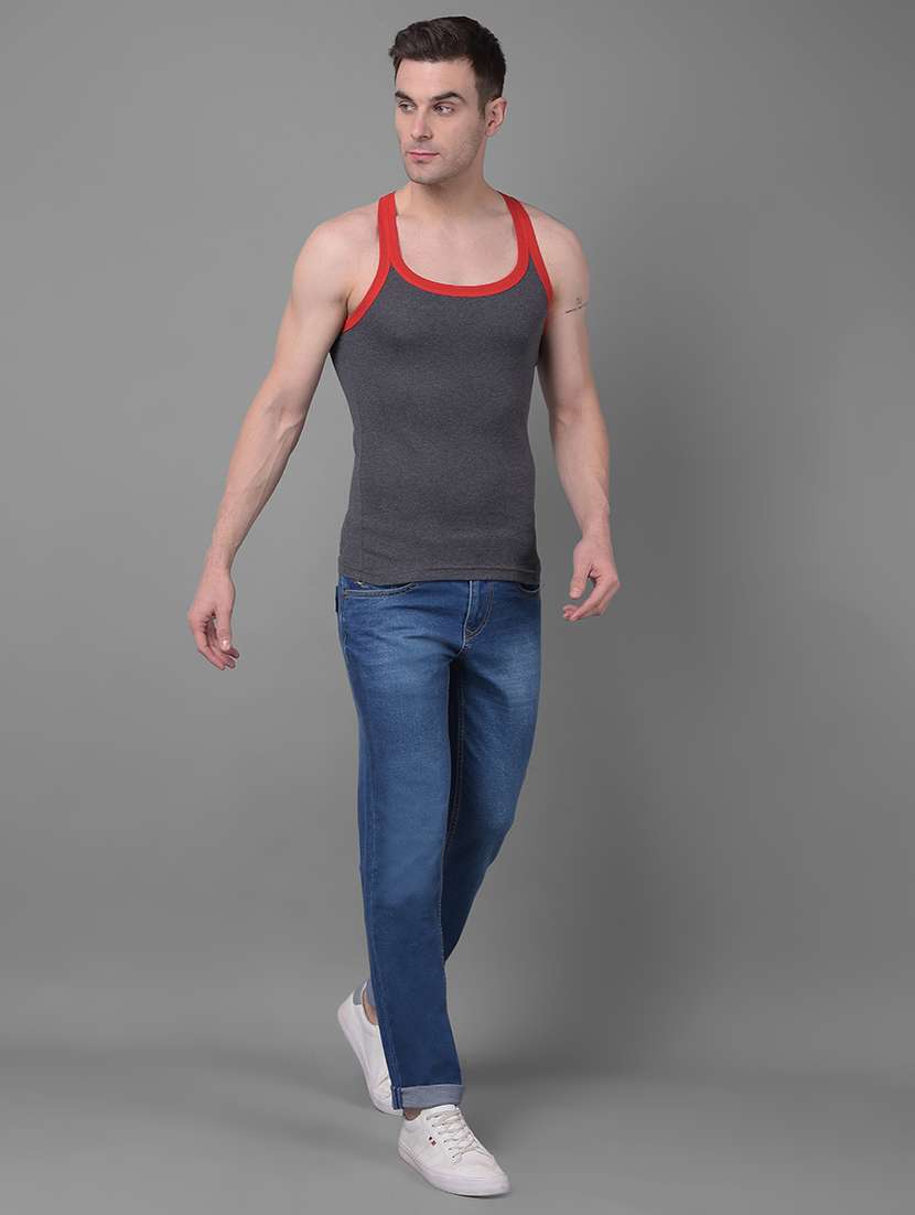 men pack of 2 solid scoop neck vest - 21970251 -  Standard Image - 3