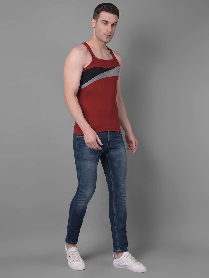 men pack of 3 color block square neck vest - 21970269 -  Standard Image - 3