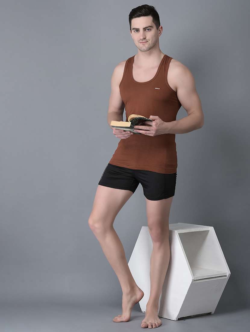 men pack of 3 solid scoop neck vest - 21970331 -  Standard Image - 3