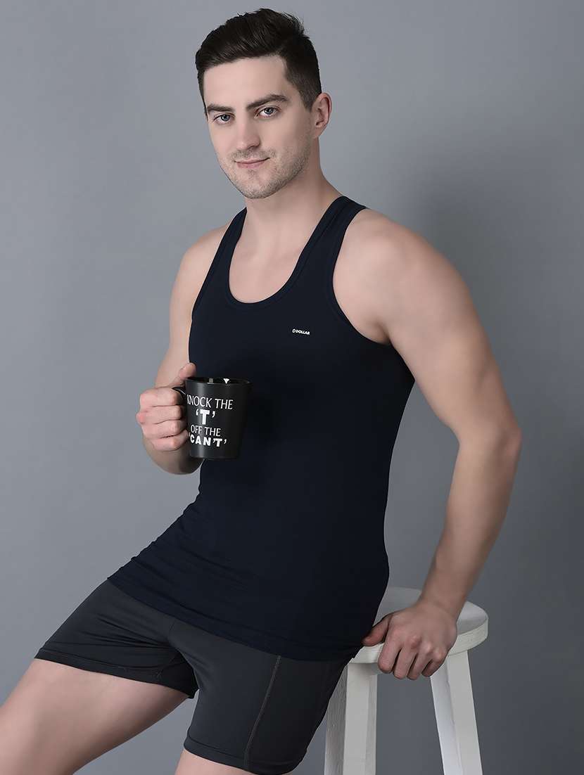 men pack of 7 solid scoop neck vest - 21970338 -  Standard Image - 3
