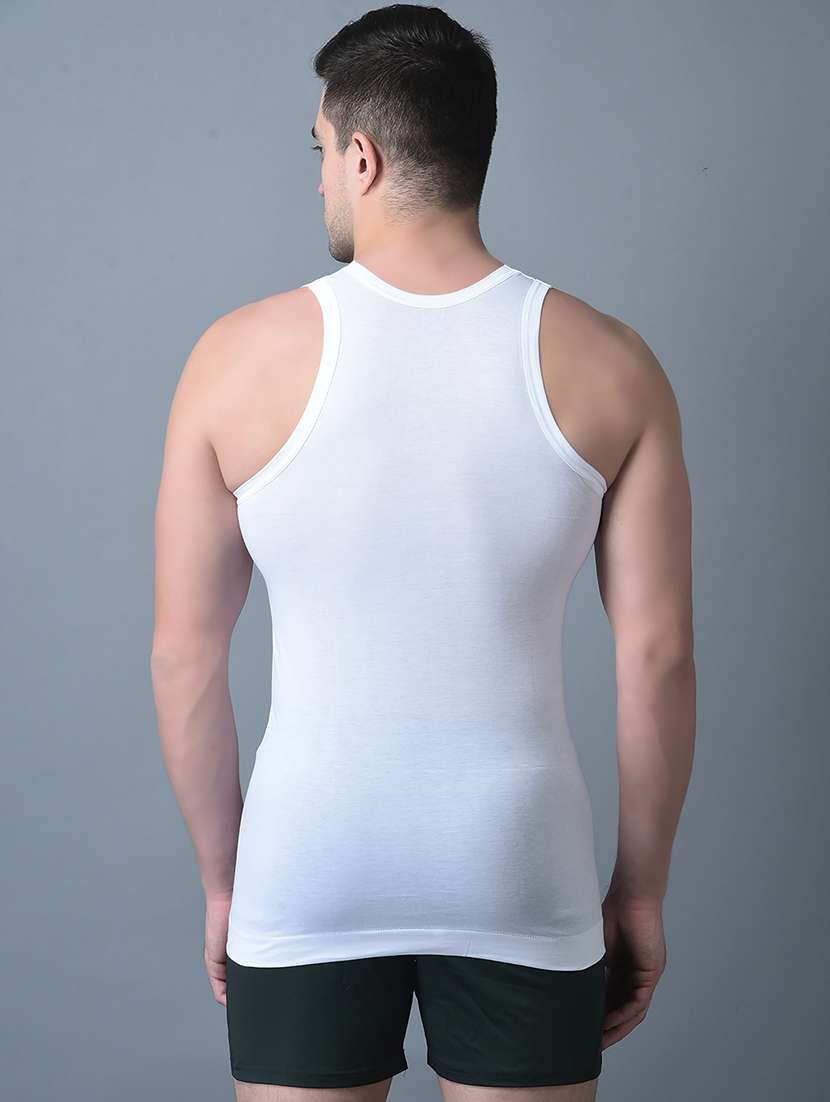 men pack of 3 solid scoop neck vest - 21970358 -  Standard Image - 3