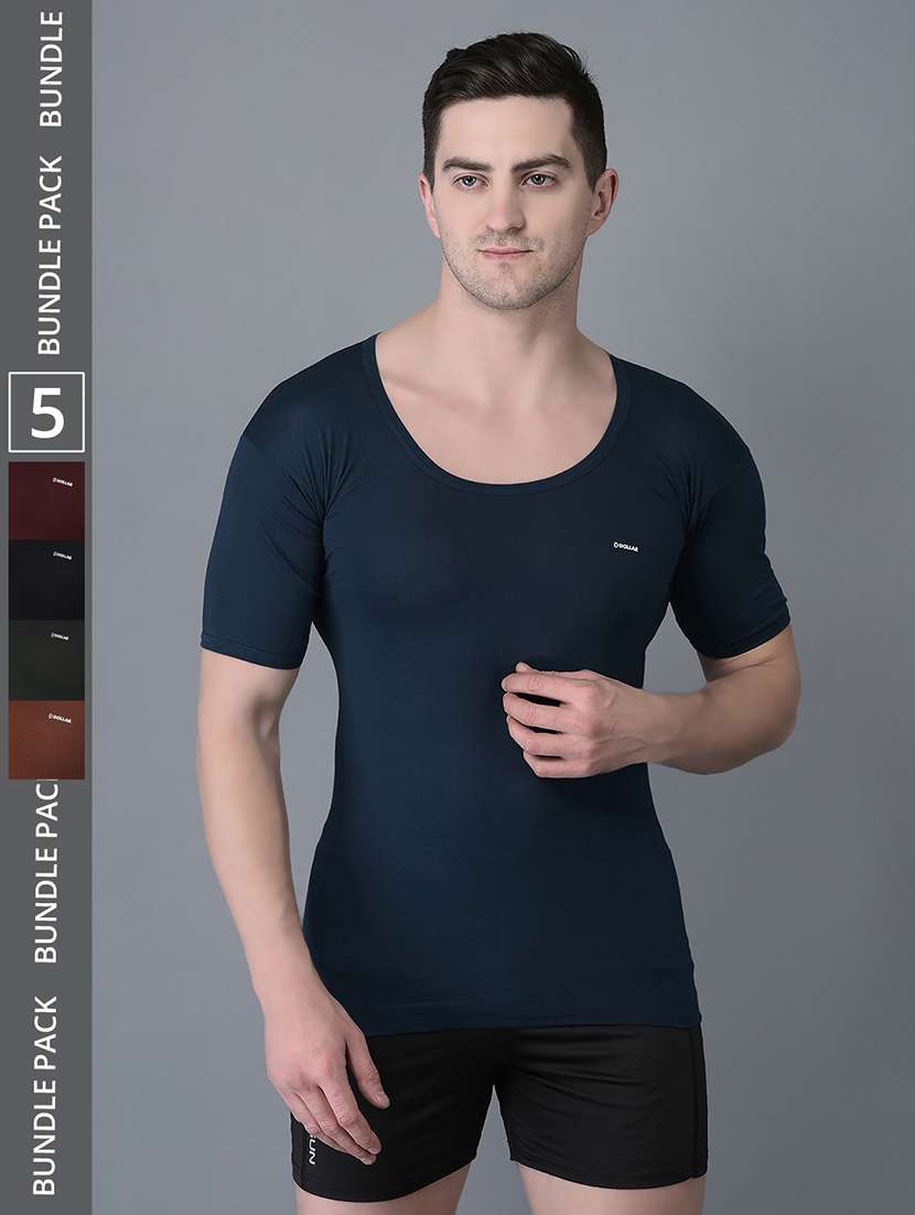 men pack of 3 solid scoop neck vest