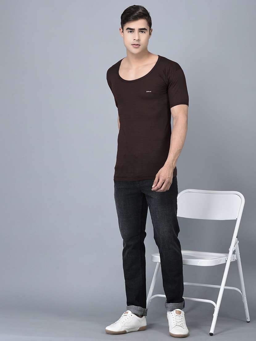 men pack of 2 solid scoop neck vest - 21970379 -  Standard Image - 3