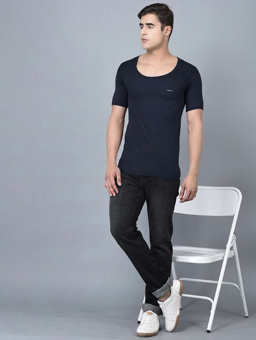 men pack of 5 solid scoop neck vest - 21970387 -  Standard Image - 3