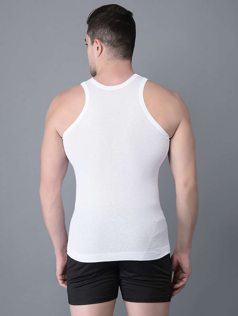 men pack of 3 solid scoop neck vest - 21970393 -  Standard Image - 3