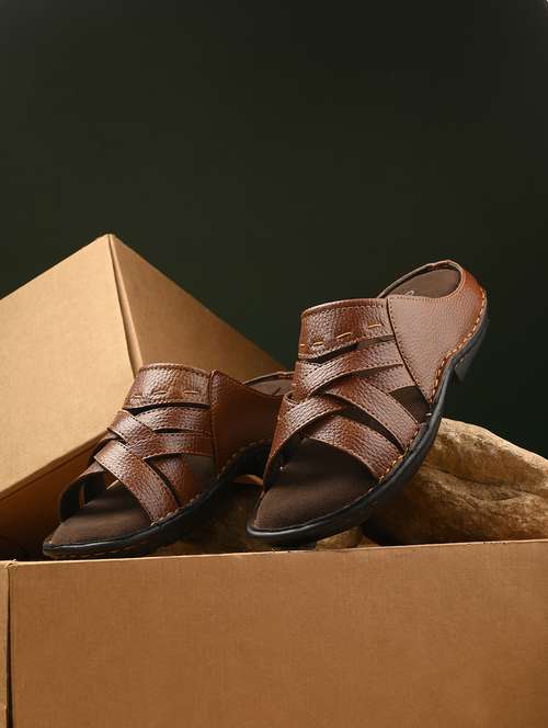 men tan slip on sandal - 21970420 -  Standard Image - 0