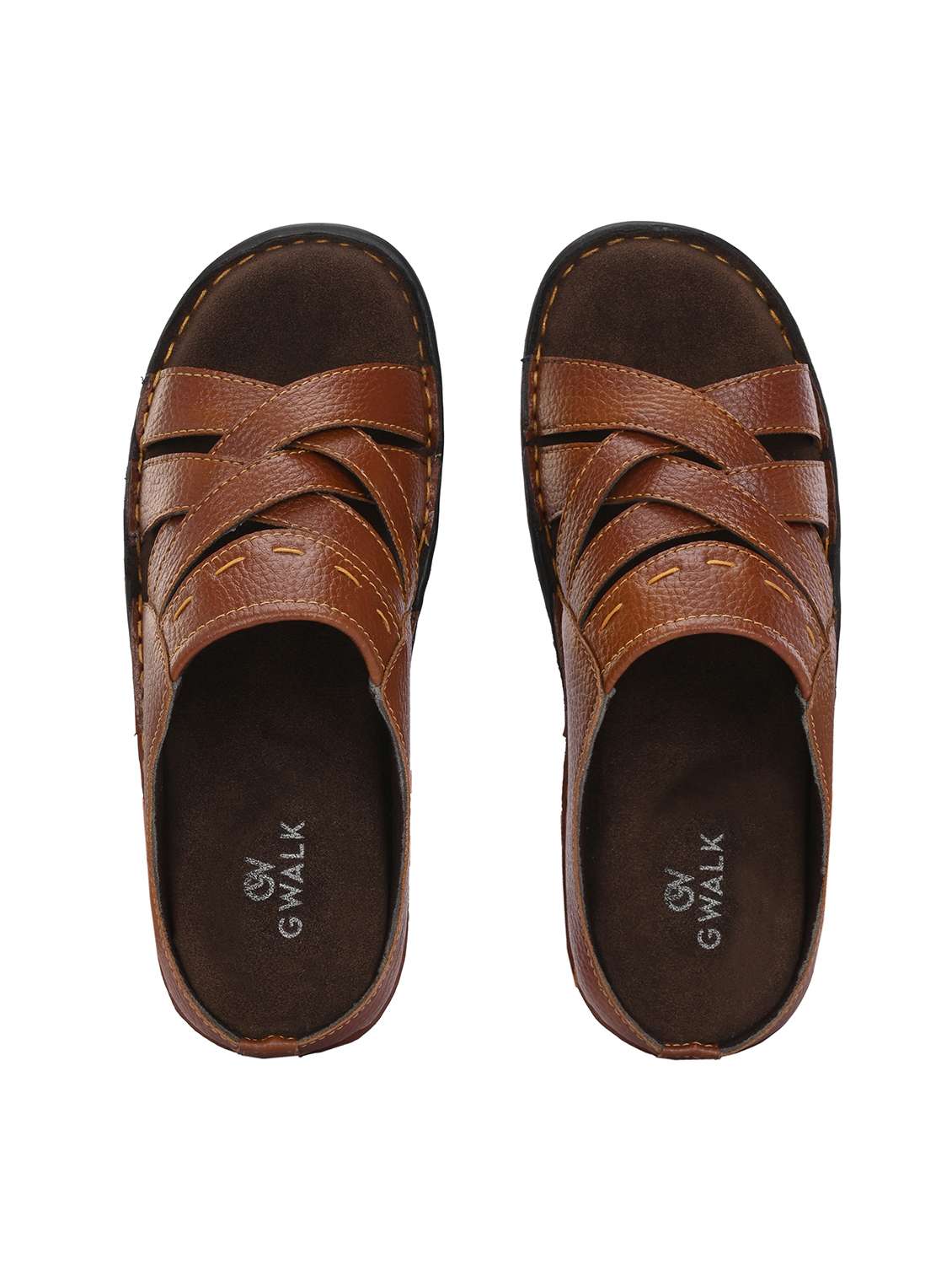 men tan slip on sandal - 21970420 -  Standard Image - 5