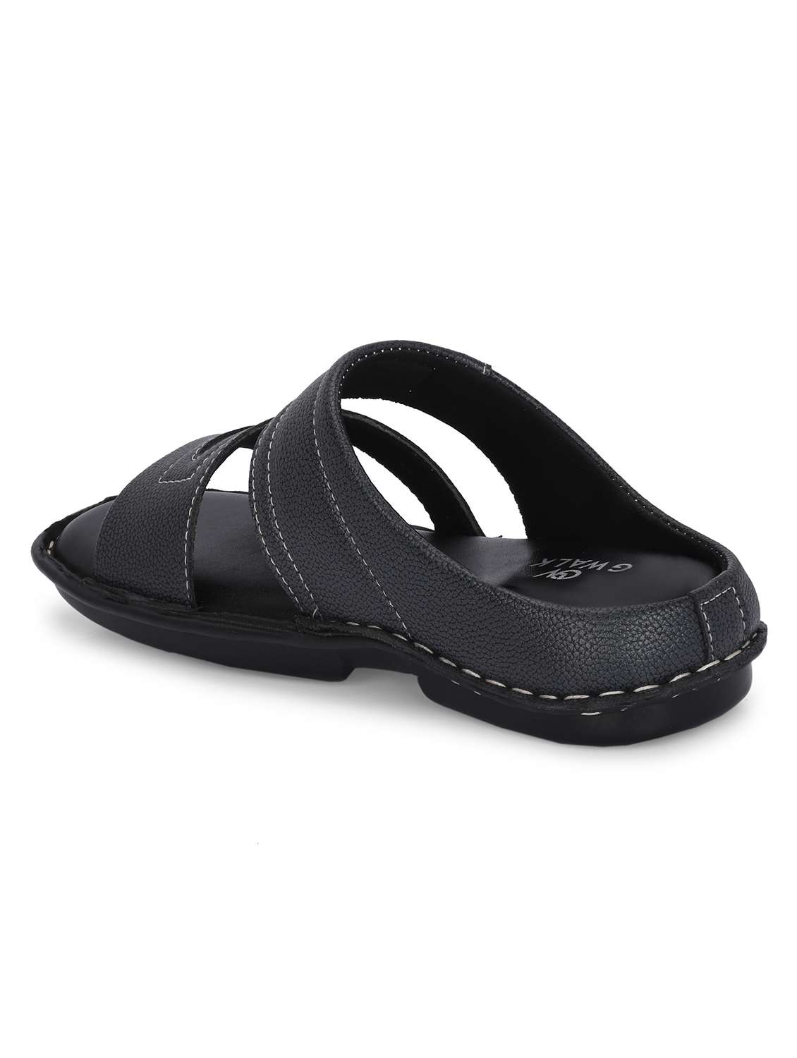 men black slip on sandal - 21970424 -  Standard Image - 3