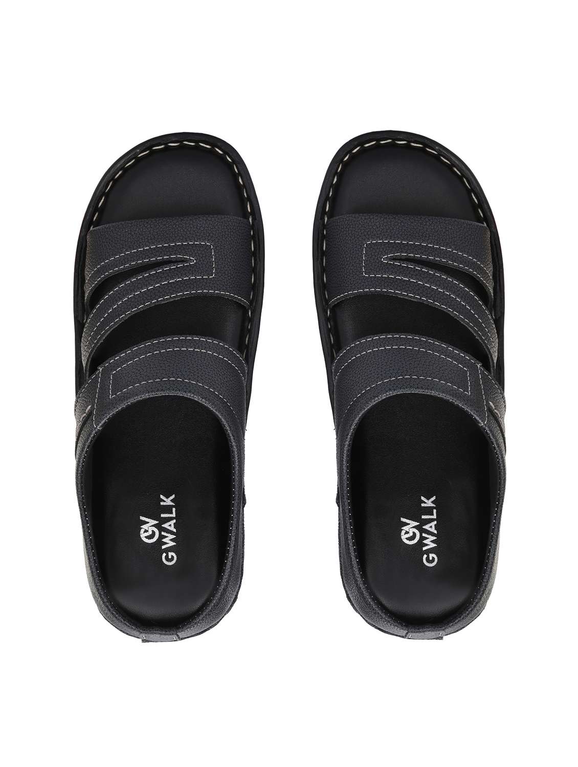men black slip on sandal - 21970424 -  Standard Image - 5
