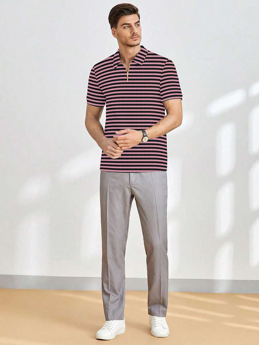 men striped short sleeve regular fit polo t-shirt - 21970458 -  Standard Image - 3