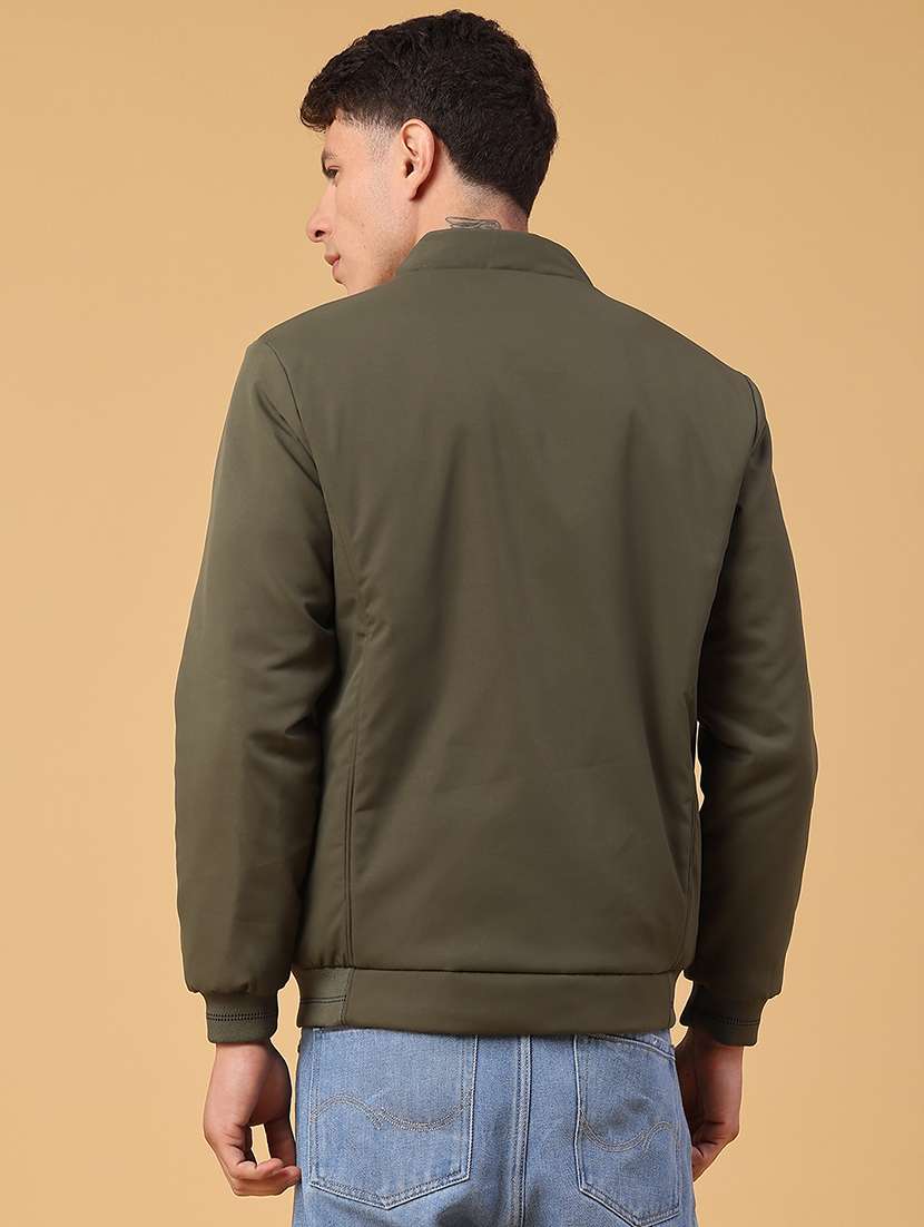 Men Solid Long Sleeve Bomber Jacket - 21970482 -  Standard Image - 3
