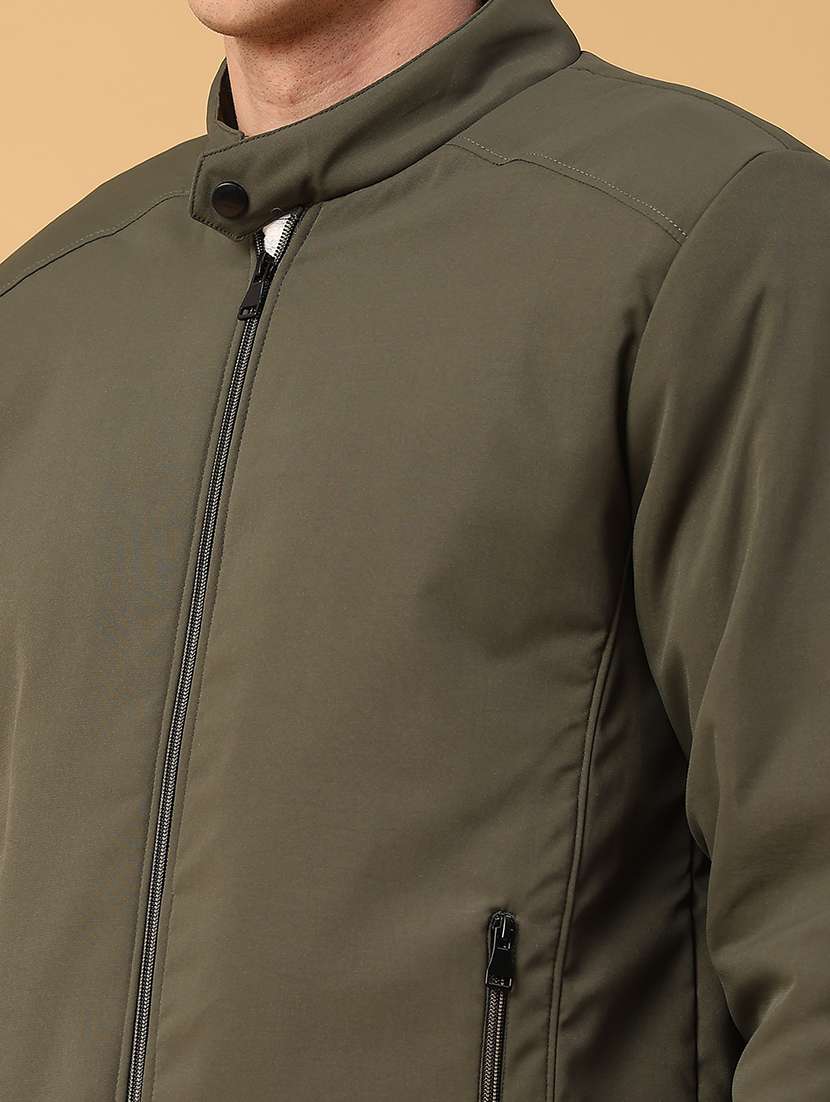 Men Solid Long Sleeve Bomber Jacket - 21970482 -  Standard Image - 5