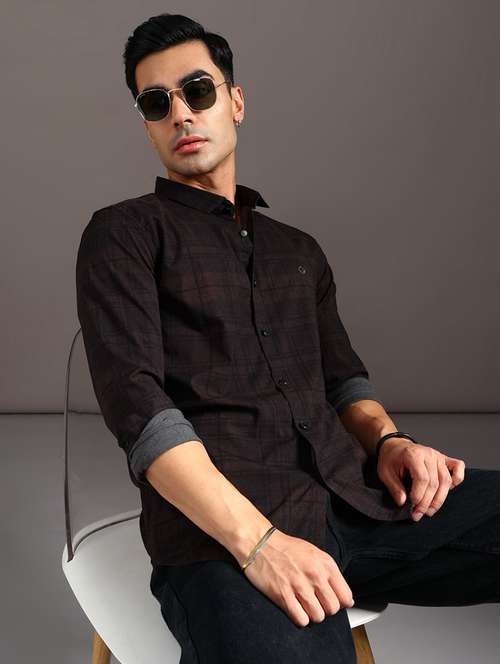 men checkered long sleeve regular fit casual shirt - 21970502 -  Standard Image - 0