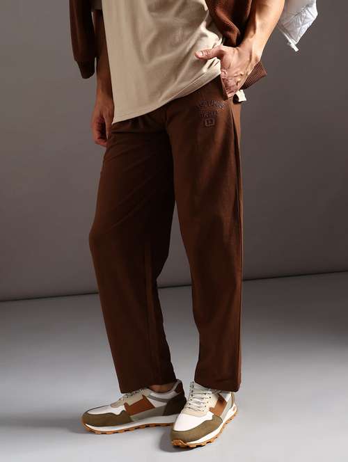 men solid mid rise full length track pant - 21970528 -  Standard Image - 0