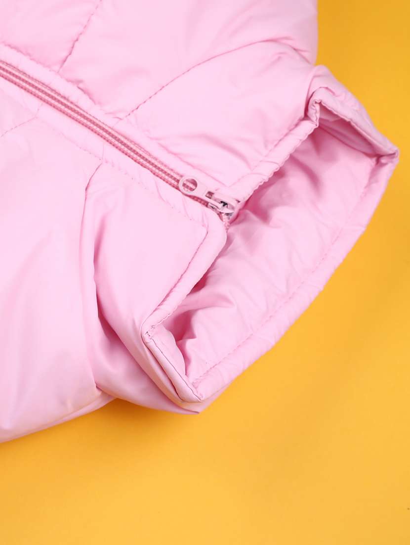Girls Solid Long Sleeves Quilted Jacket - 21970547 -  Standard Image - 3