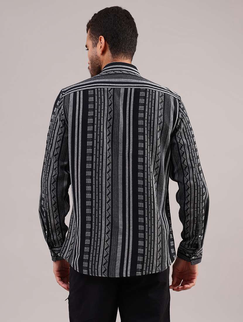 men self design long sleeve regular fit casual shirt - 21970572 -  Standard Image - 3