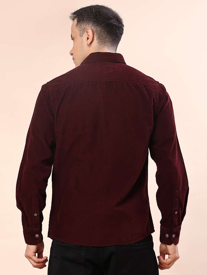 men solid collared long sleeve shacket - 21970625 -  Standard Image - 3